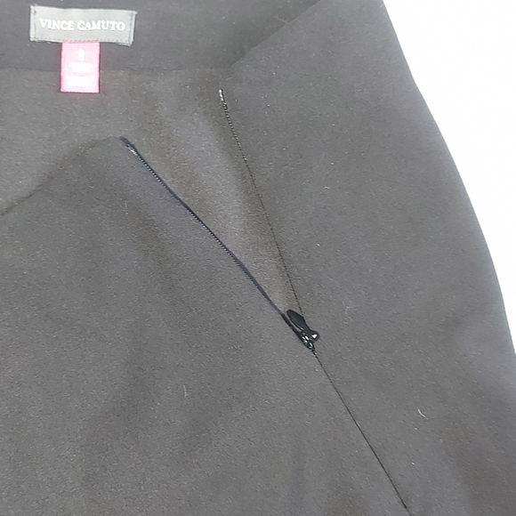 Vince Camuto Black Midi Skirt Gold Zipper, 8 - Picture 6 of 10